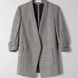 Aritzia Babaton Power Check 3/4 sleeve plaid blazer Size 4